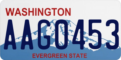 WA license plate AAG0453