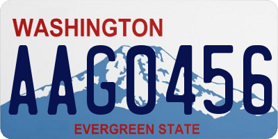 WA license plate AAG0456