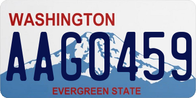 WA license plate AAG0459
