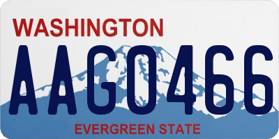WA license plate AAG0466