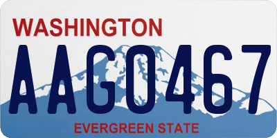 WA license plate AAG0467