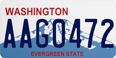 WA license plate AAG0472
