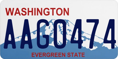 WA license plate AAG0474