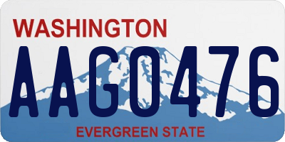 WA license plate AAG0476