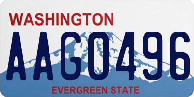 WA license plate AAG0496