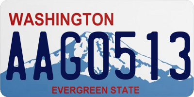 WA license plate AAG0513