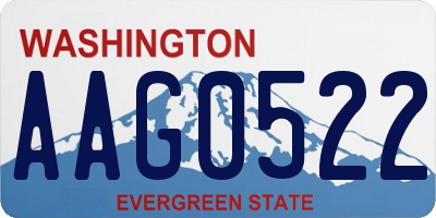 WA license plate AAG0522