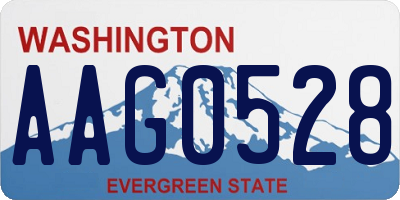WA license plate AAG0528