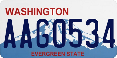 WA license plate AAG0534