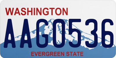 WA license plate AAG0536