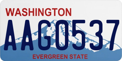 WA license plate AAG0537
