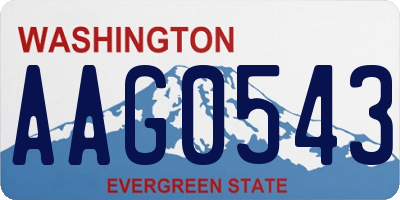 WA license plate AAG0543