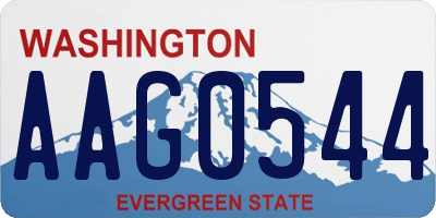 WA license plate AAG0544
