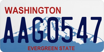 WA license plate AAG0547