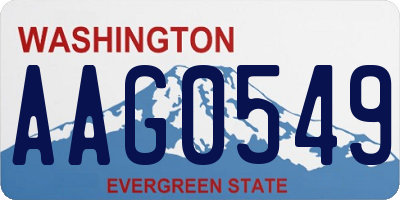 WA license plate AAG0549