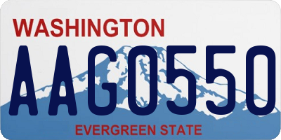 WA license plate AAG0550