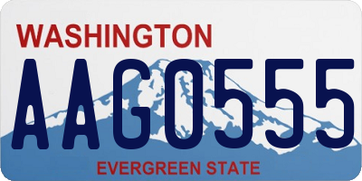 WA license plate AAG0555