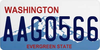 WA license plate AAG0566
