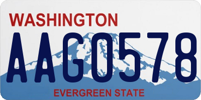 WA license plate AAG0578