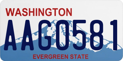 WA license plate AAG0581