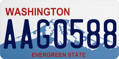 WA license plate AAG0588