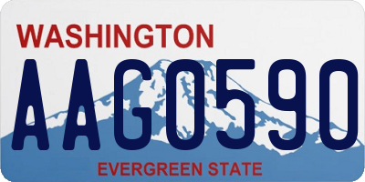 WA license plate AAG0590