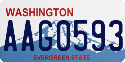 WA license plate AAG0593