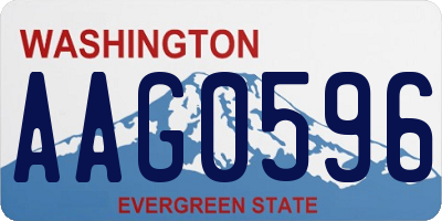 WA license plate AAG0596