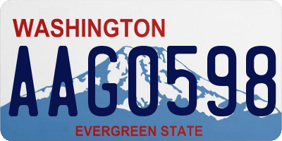 WA license plate AAG0598