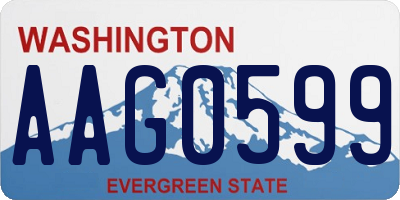 WA license plate AAG0599