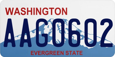 WA license plate AAG0602