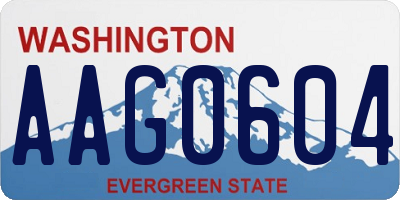 WA license plate AAG0604