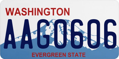WA license plate AAG0606