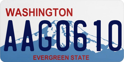 WA license plate AAG0610