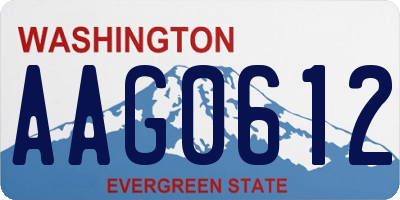 WA license plate AAG0612