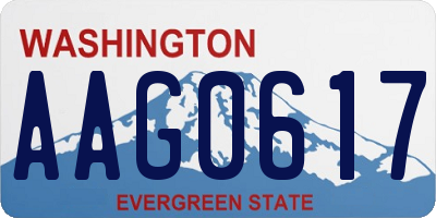 WA license plate AAG0617