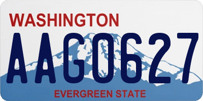 WA license plate AAG0627