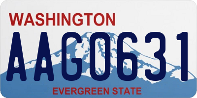 WA license plate AAG0631