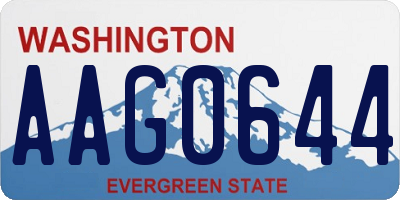 WA license plate AAG0644