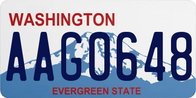 WA license plate AAG0648