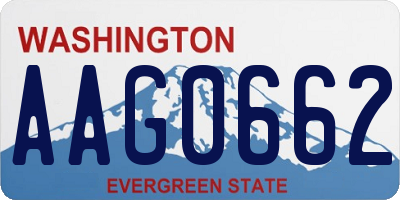 WA license plate AAG0662