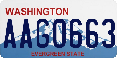 WA license plate AAG0663