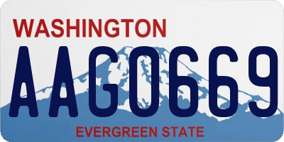 WA license plate AAG0669