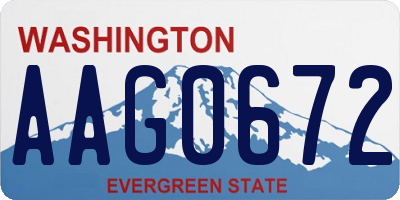 WA license plate AAG0672