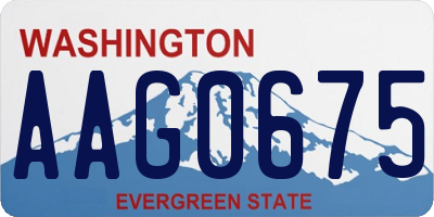 WA license plate AAG0675