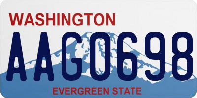 WA license plate AAG0698