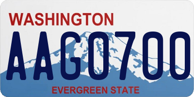 WA license plate AAG0700