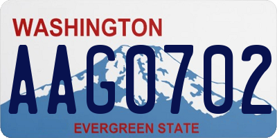 WA license plate AAG0702