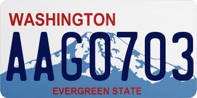 WA license plate AAG0703