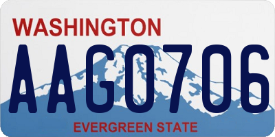 WA license plate AAG0706